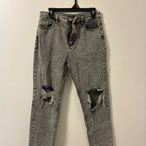 Women’s Distressed Gray Jeans